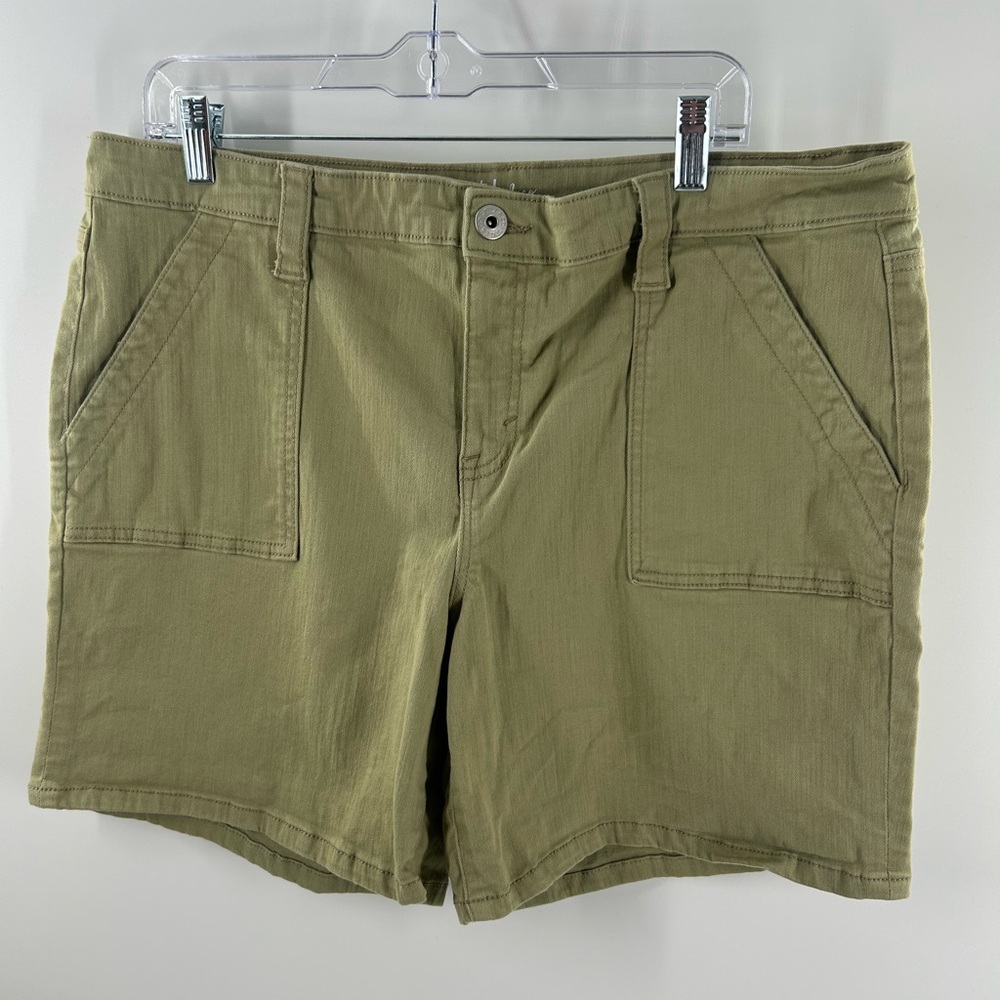 Style & Co Women’s Utility Cotton Blend Shorts - Olive Green Size 16